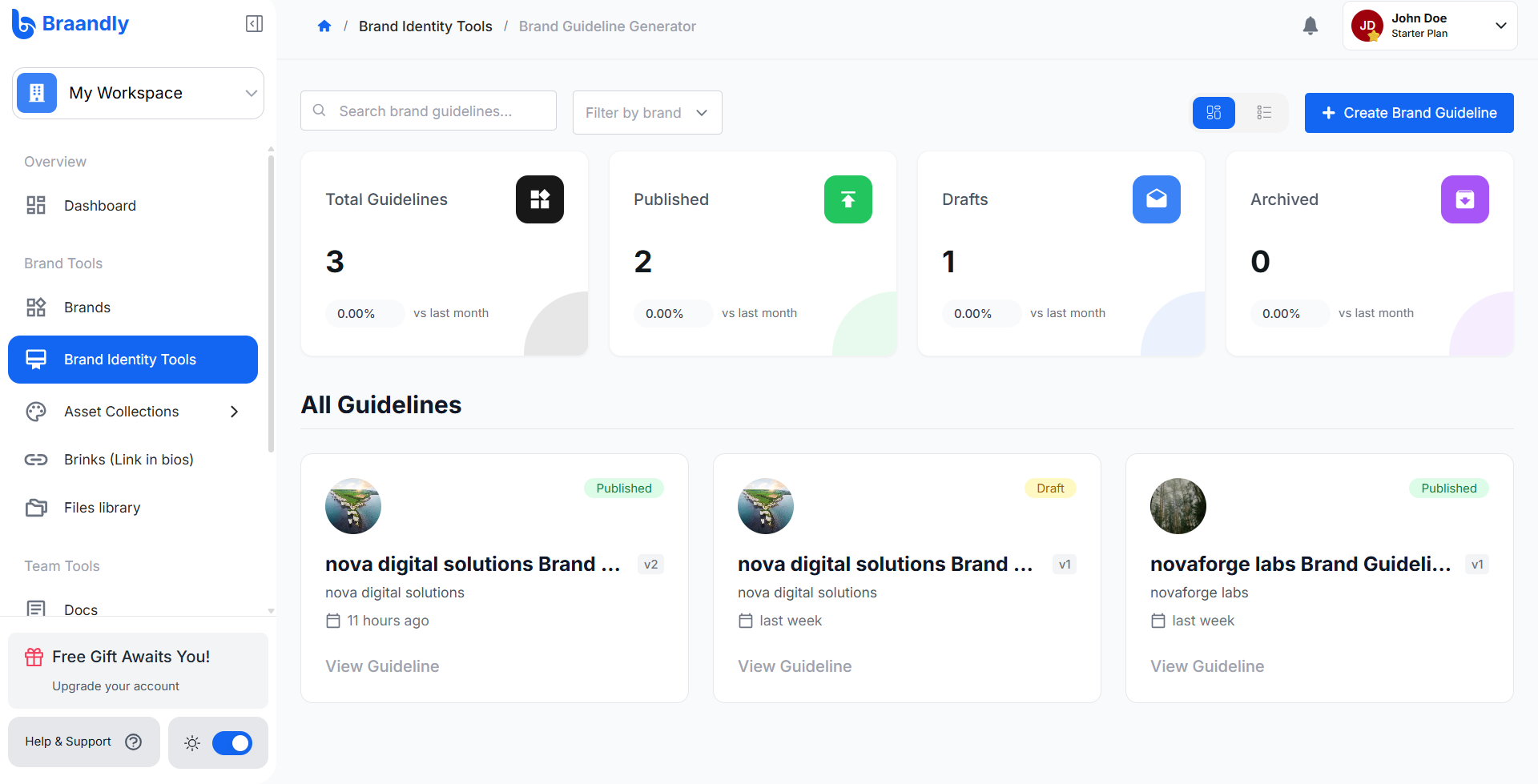 The Brand Guideline Generator page